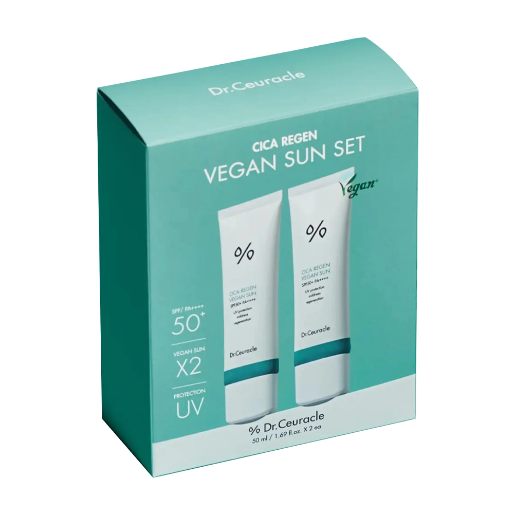 Dr. Ceuracle Сica Regen Vegan Sun SPF 50 Set DUO - Набір сонцезахисних веганських кремів з центелою